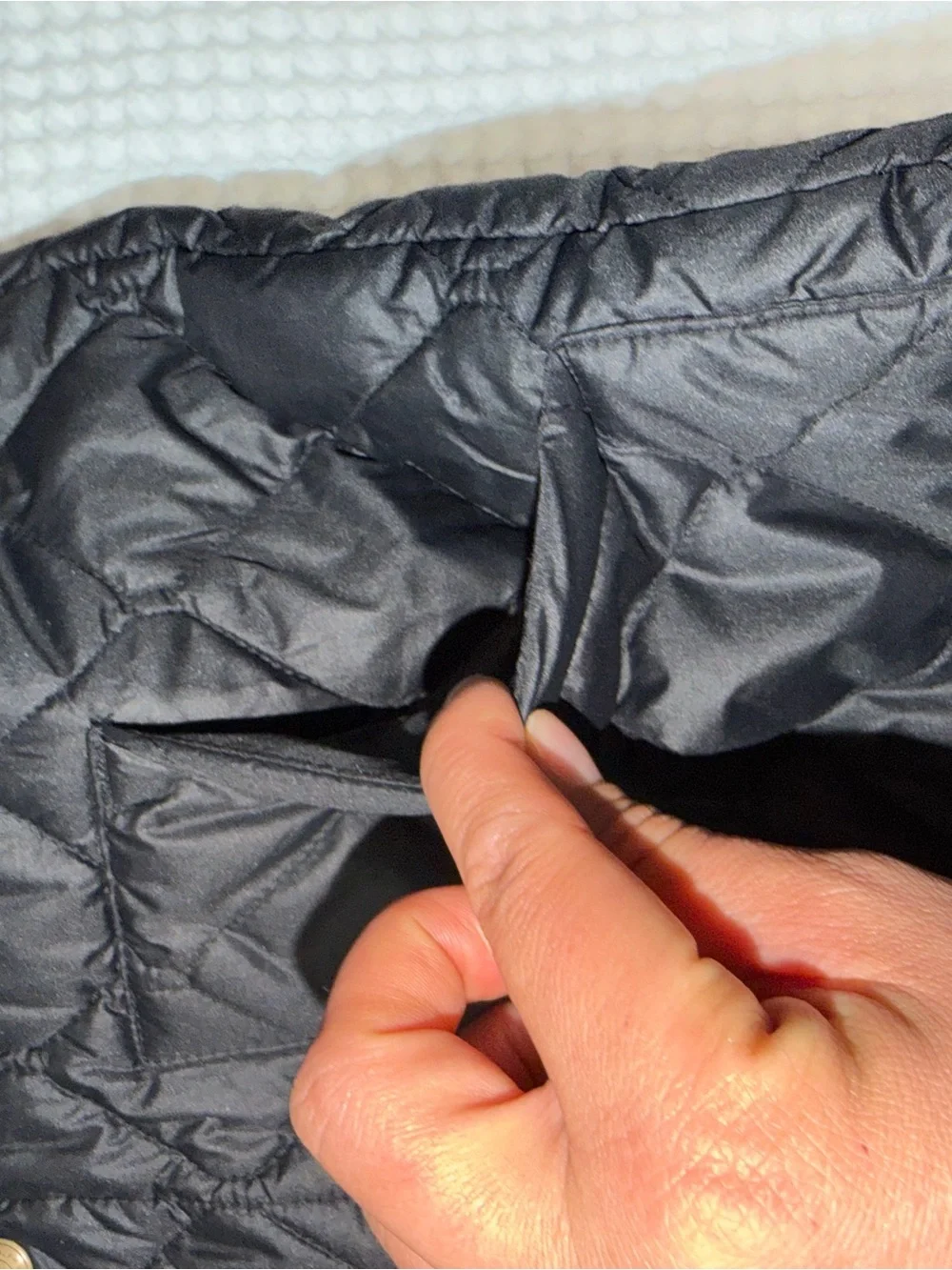 Ralph Lauren Black Quilted Jacket with Brass Snap